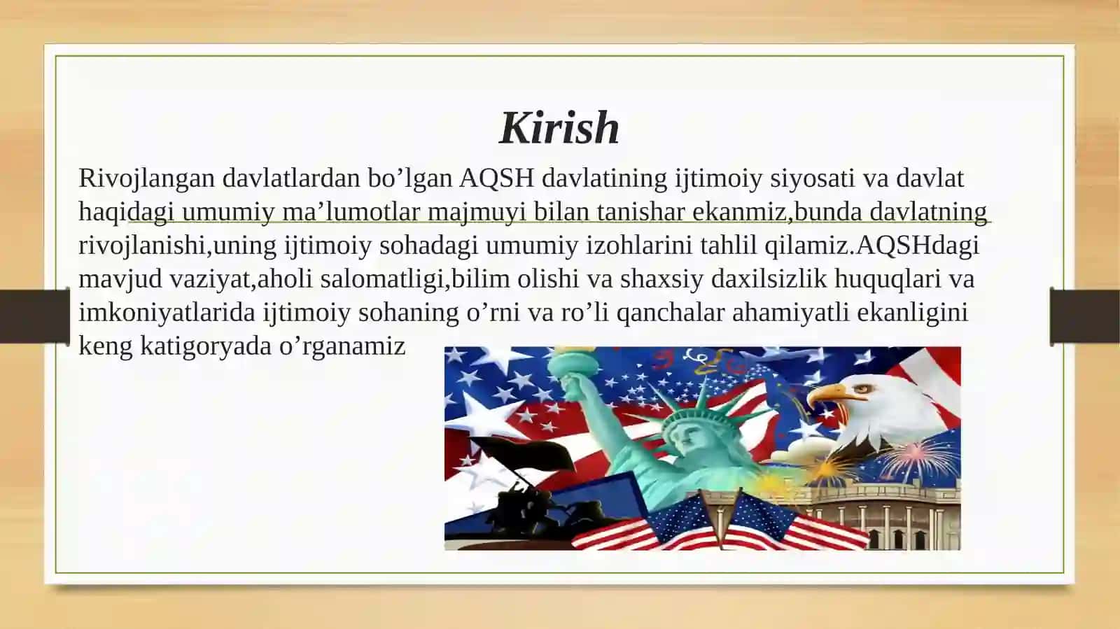 AQSH davlati va uning ijtimoiy siyosati 2