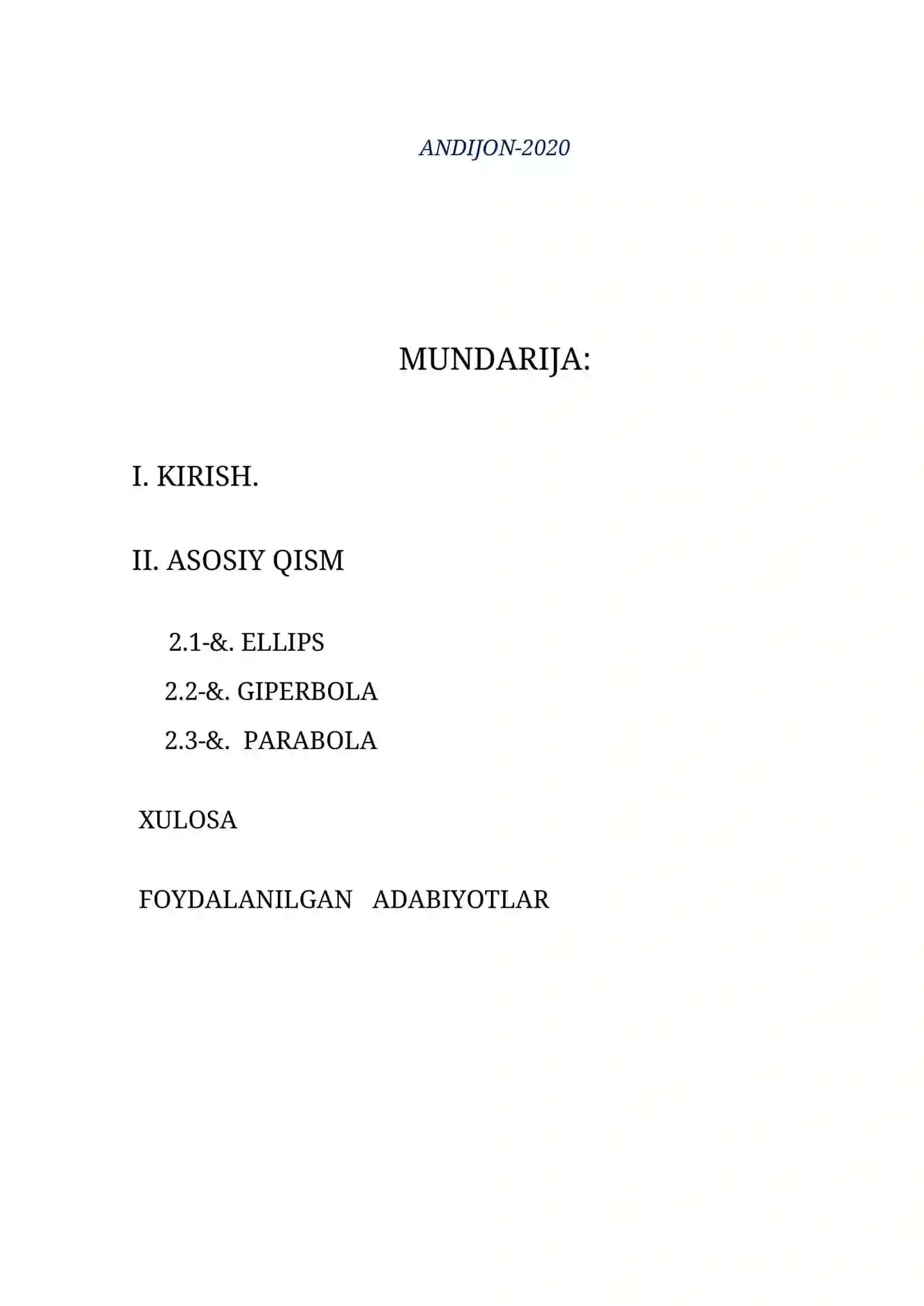 IKKINCHI TARTIBLI CHIZIQLAR 2