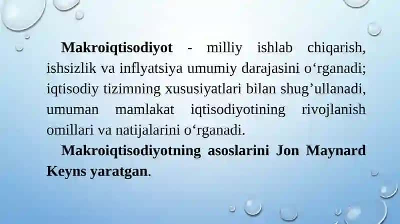 Makroiqtisodiyot faniga kirish 2