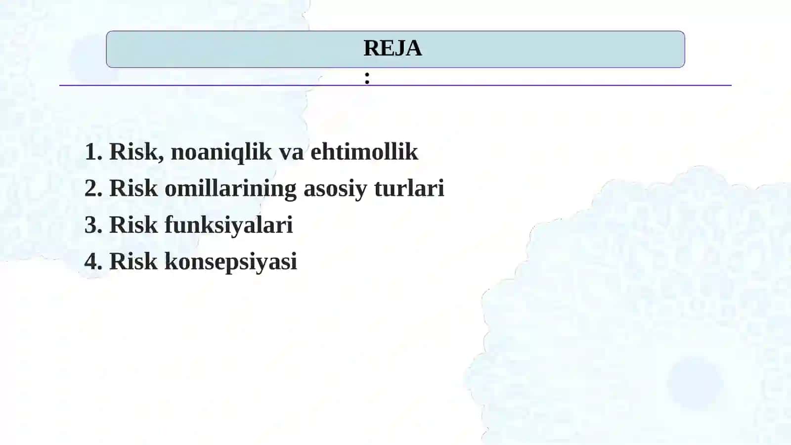 Riskning mohiyati va tushunchasi 2