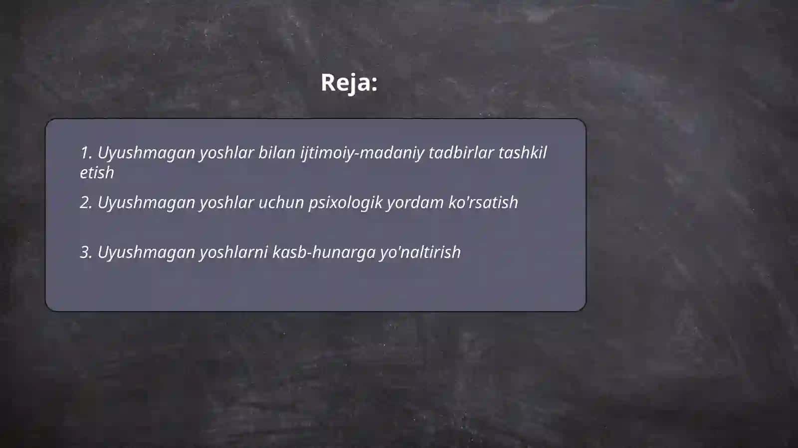 Uyushmagan yoshlar bilan olib boriladigan ijtimoiy-pedagogik ish 2