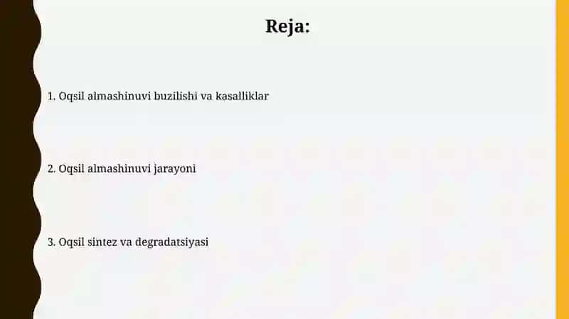 Oqsillar almashinuvi 2