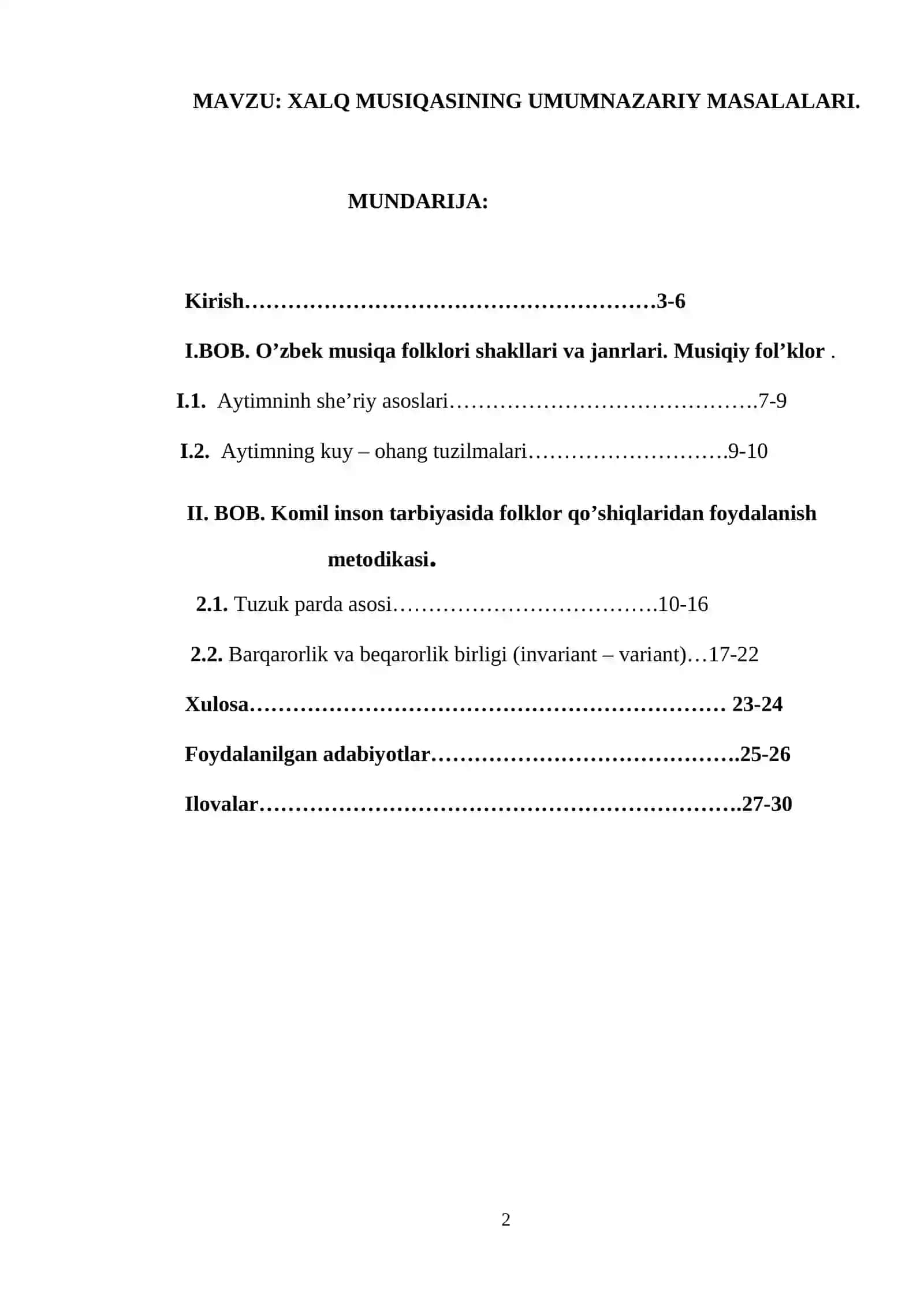 XALQ MUSIQASINING UMUMNAZARIY MASALALARI 2