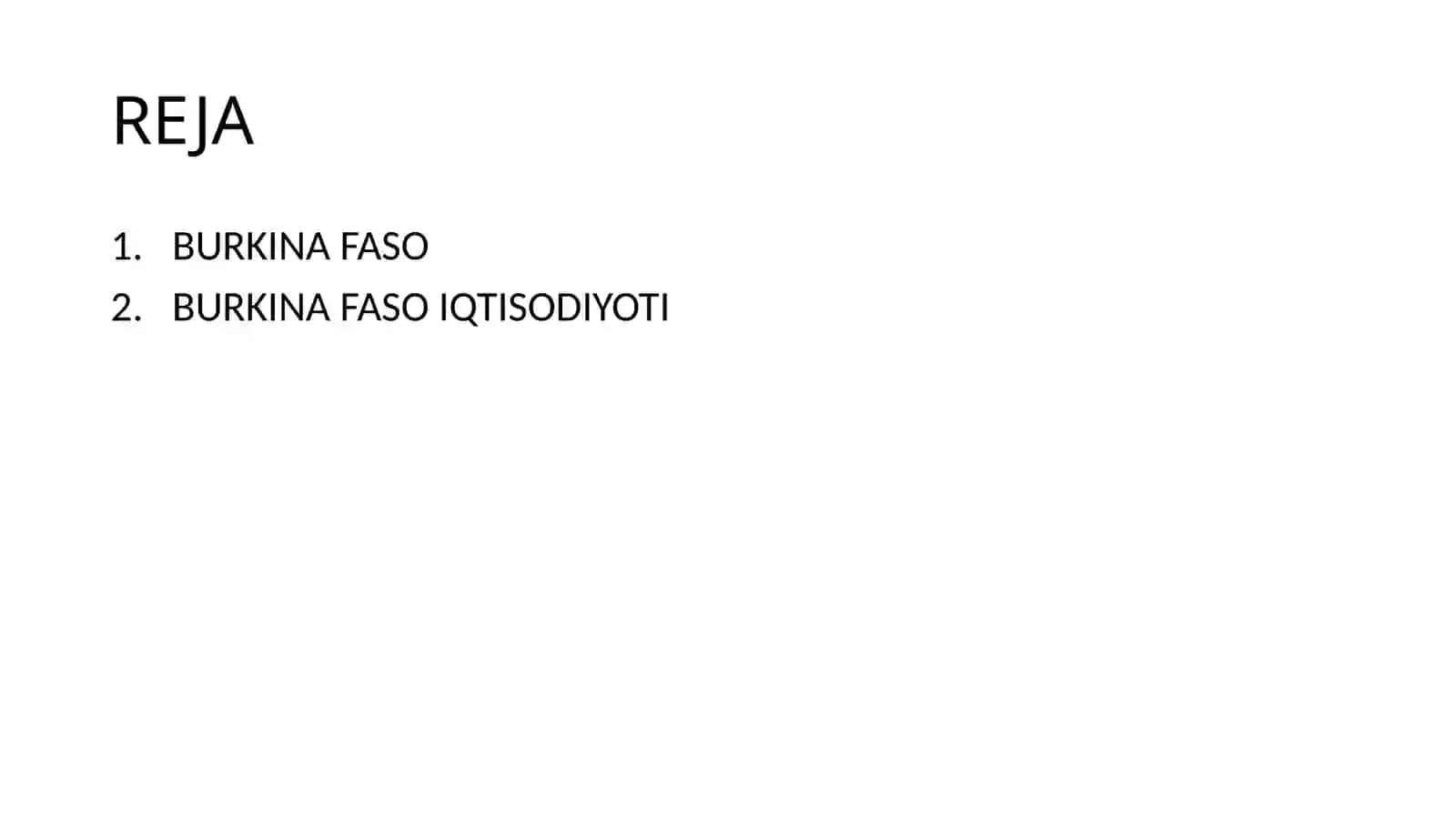 Burkina Faso Iqtisodiyoti 2