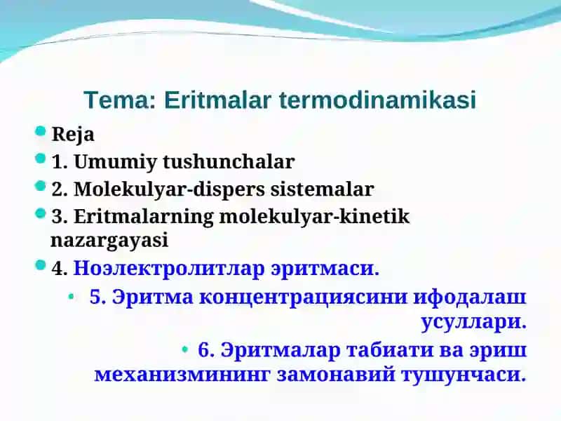 Eritmalar termodinamikasi 2
