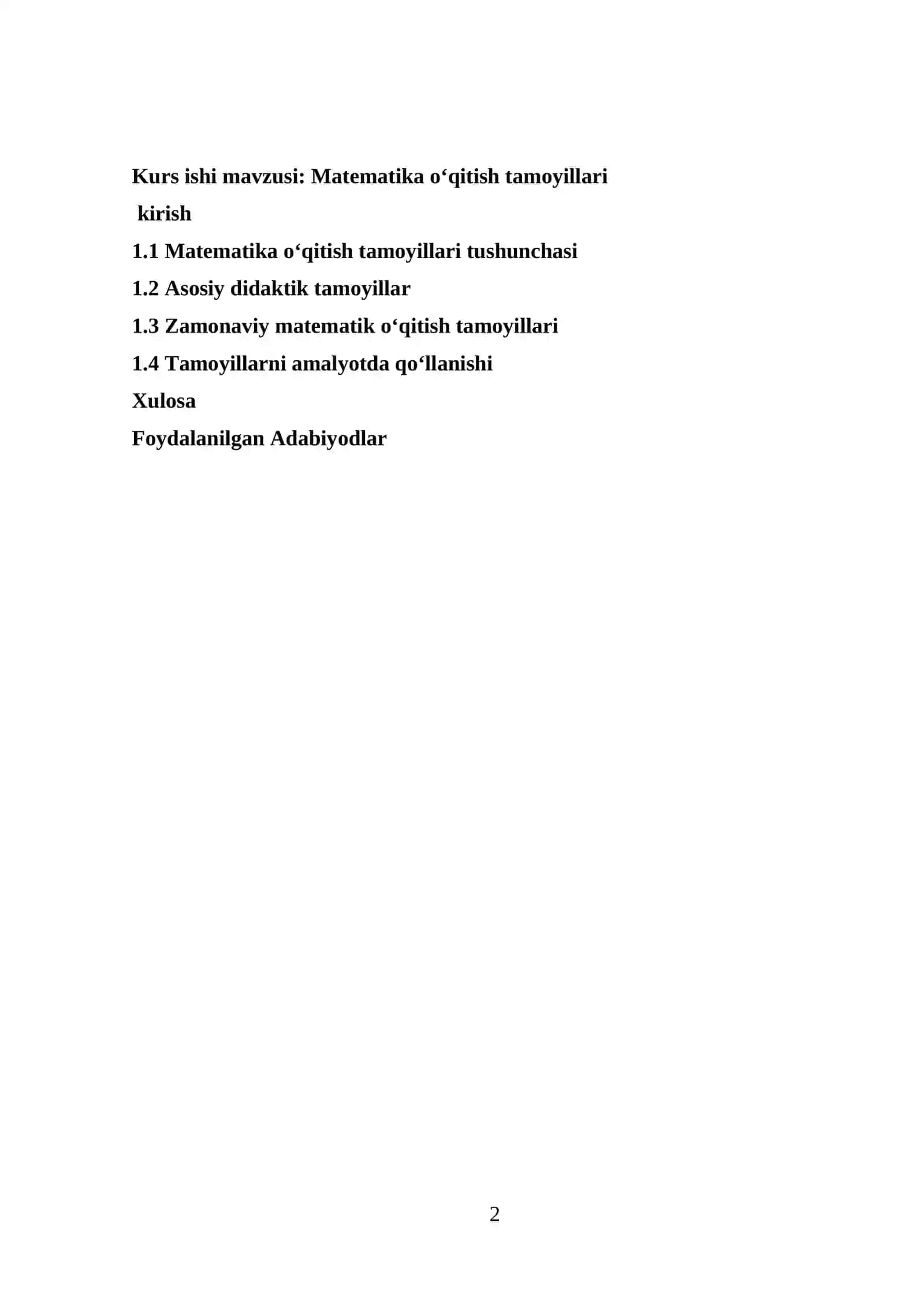 “Matematika oʻqitish tamoyillari” 2