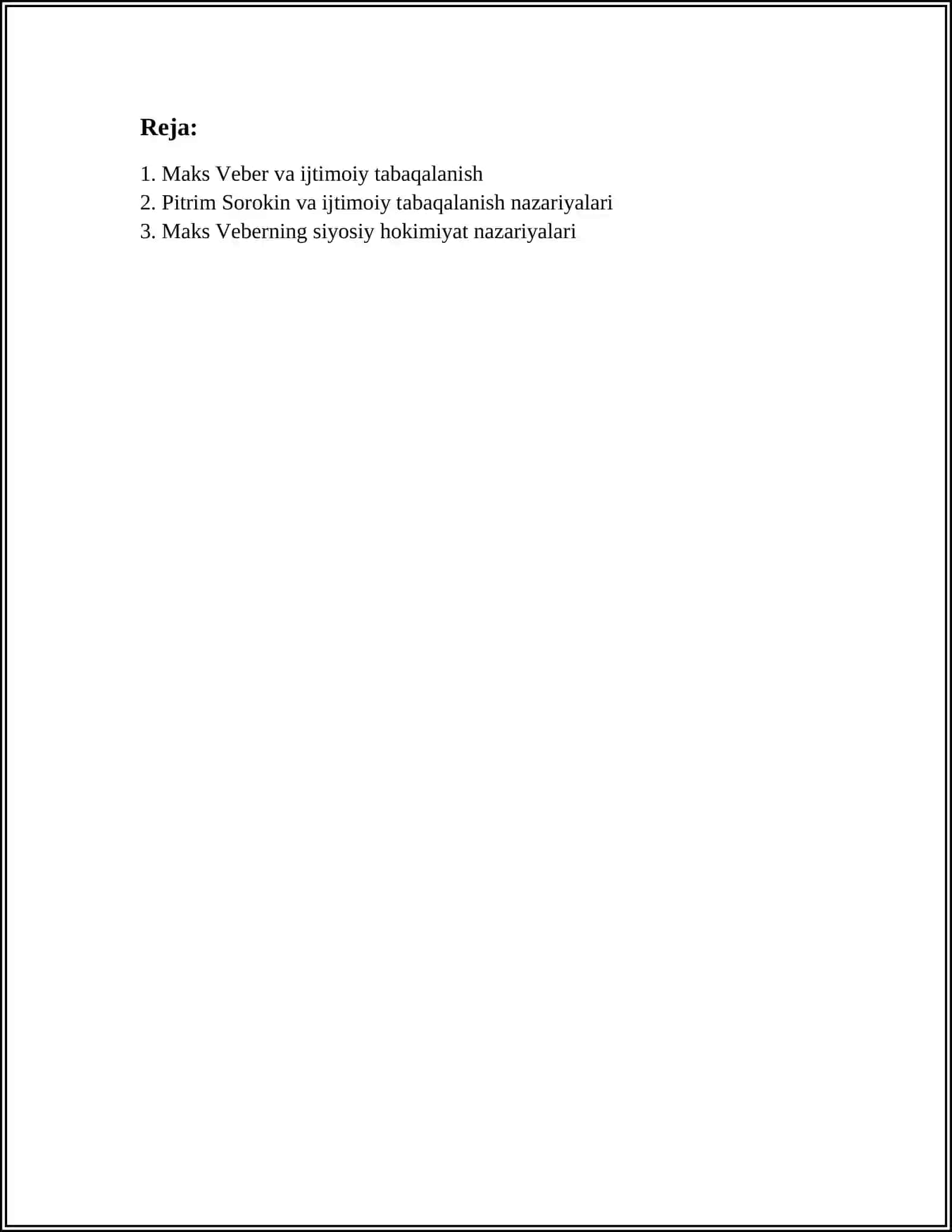 Maks Vebеr va ijtimoiy tabaqalanish 2
