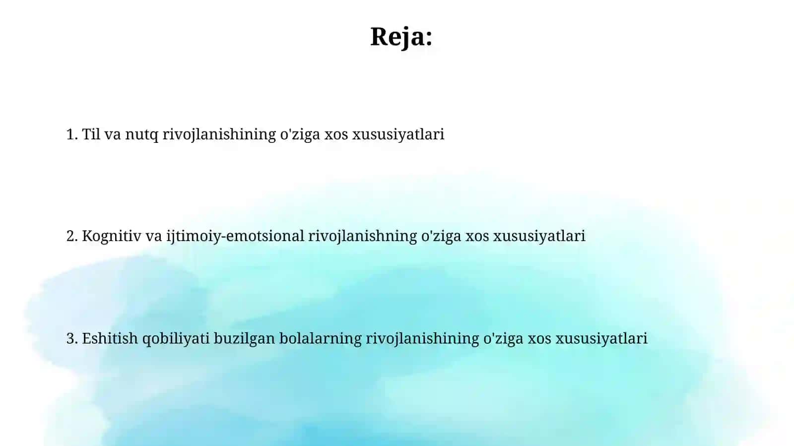 Kognitiv rivojlanishning o'ziga xos xususiyatlari 2