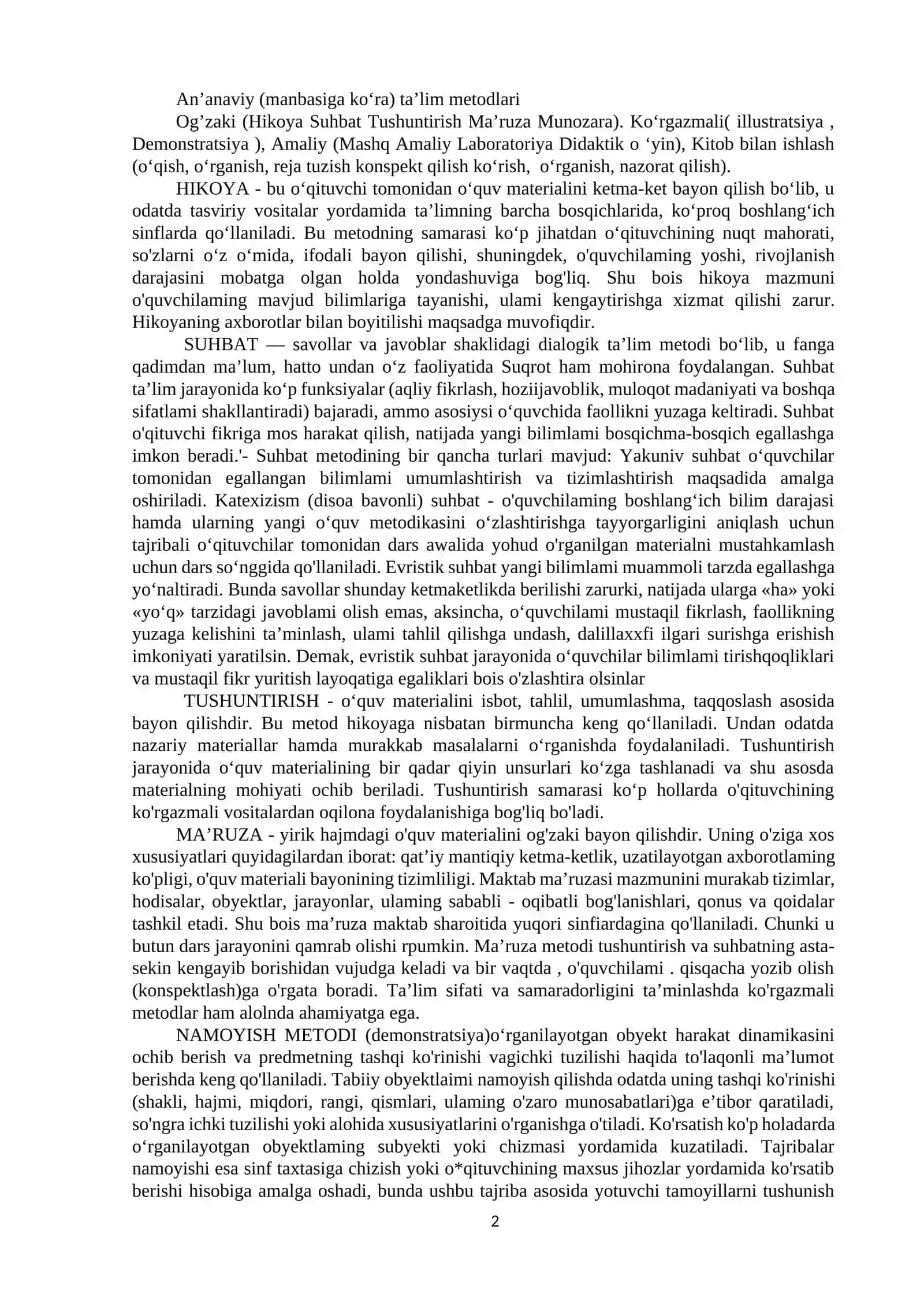 TA’LIM METODLARI VA VOSITALARI 2