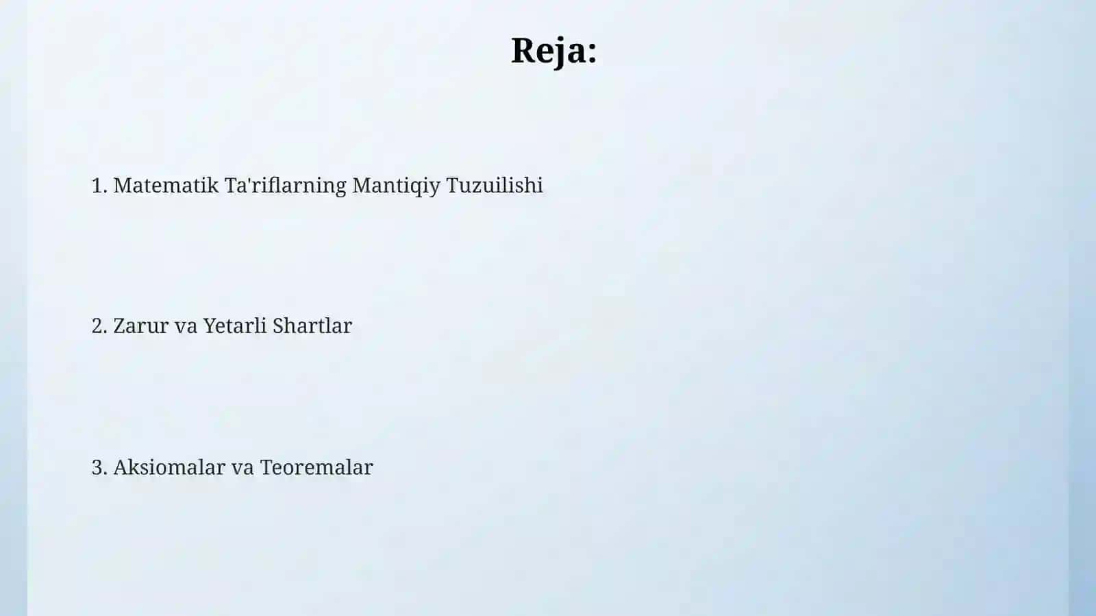 Matematik Ta'riflarning Mantiqiy Tuzuilishi 2