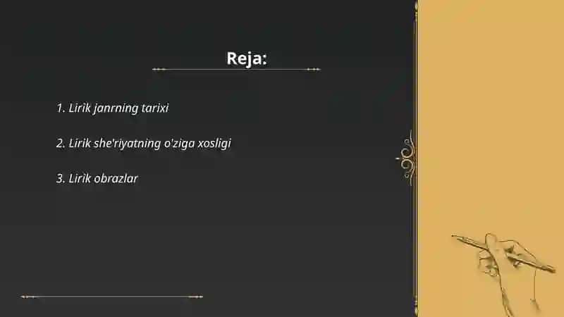 Lirik turga xos xususiyatlar 2