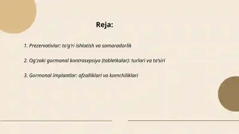O'smirlarda kontrasepsiya usullari 2