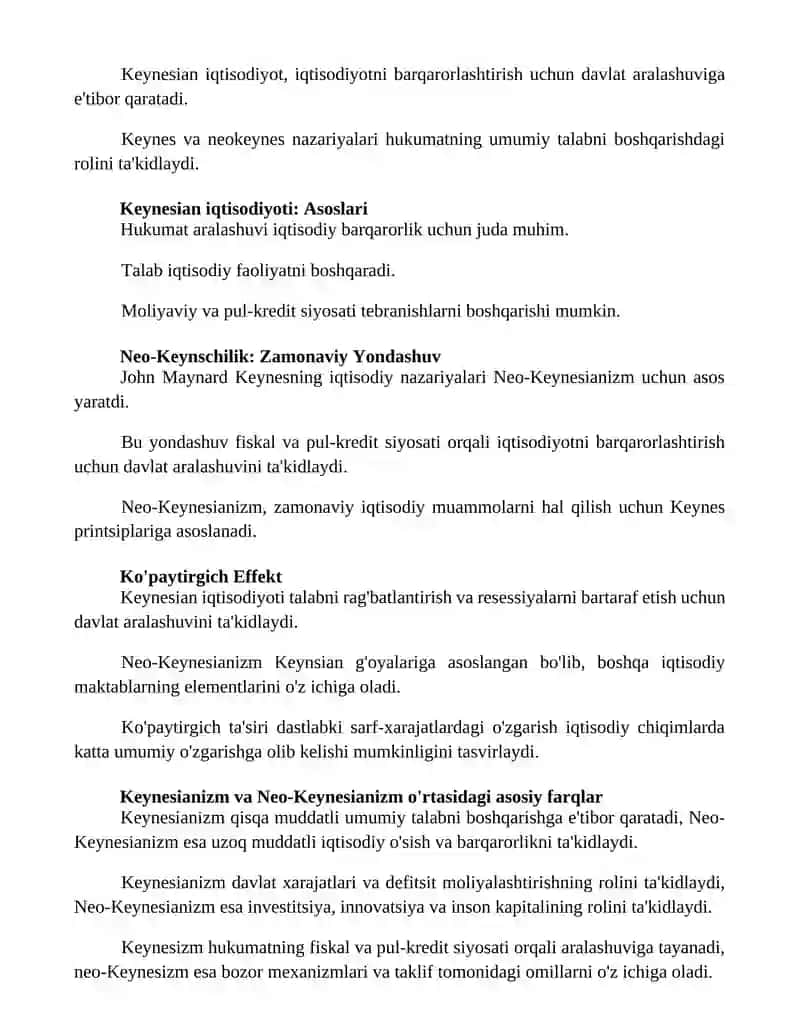 Djon Meyrand Kenys ta'limoti va Neokeynschilik 2