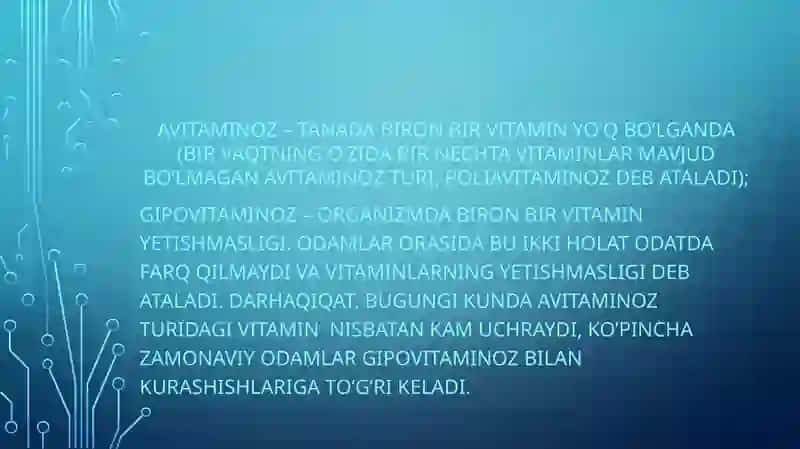 Avitaminoz va gipovitaminoz 2