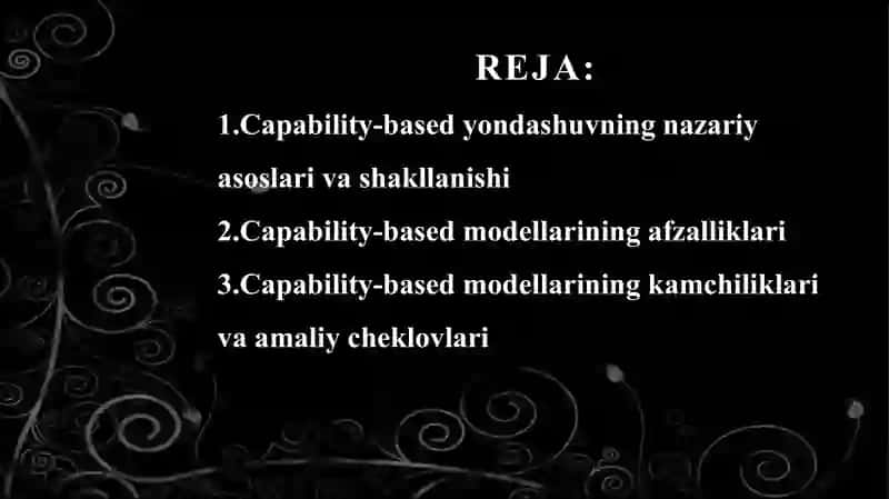 Capability-based modellarining afzalliklari va kamchiliklari 2