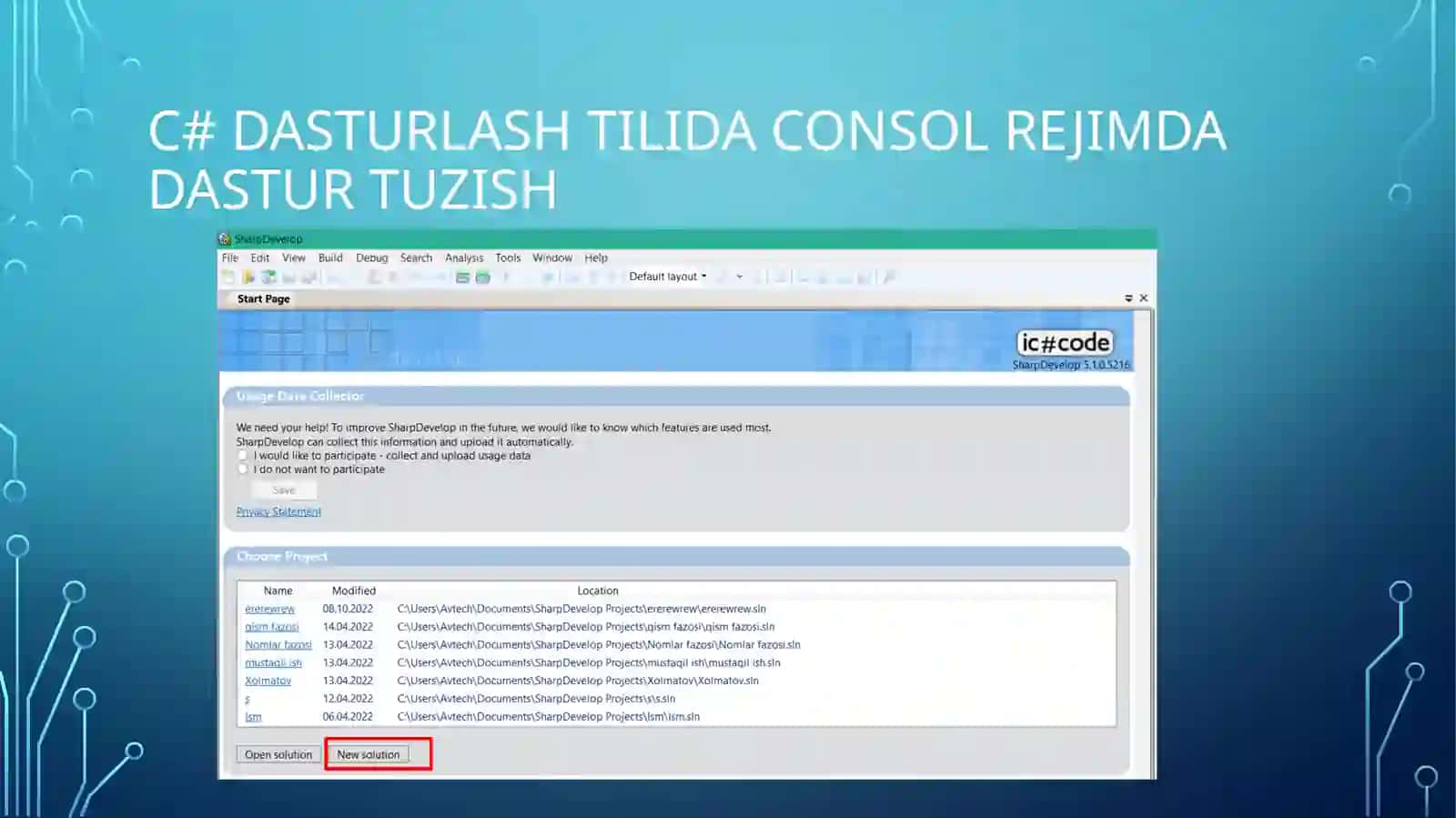 C# tilining amallari. Consoleda kiritish-chiqarish 2