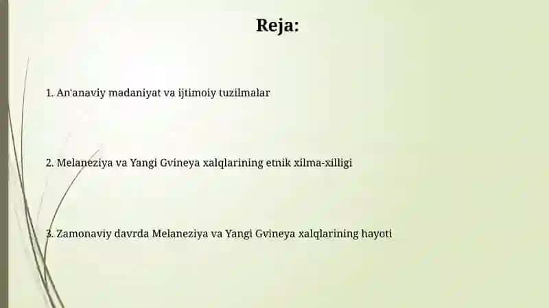Melaneziya va Yangi Gvineya xalqlari etnologiyasi 2