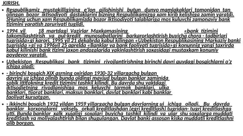 Banklar,ularning turlari va kredit 2