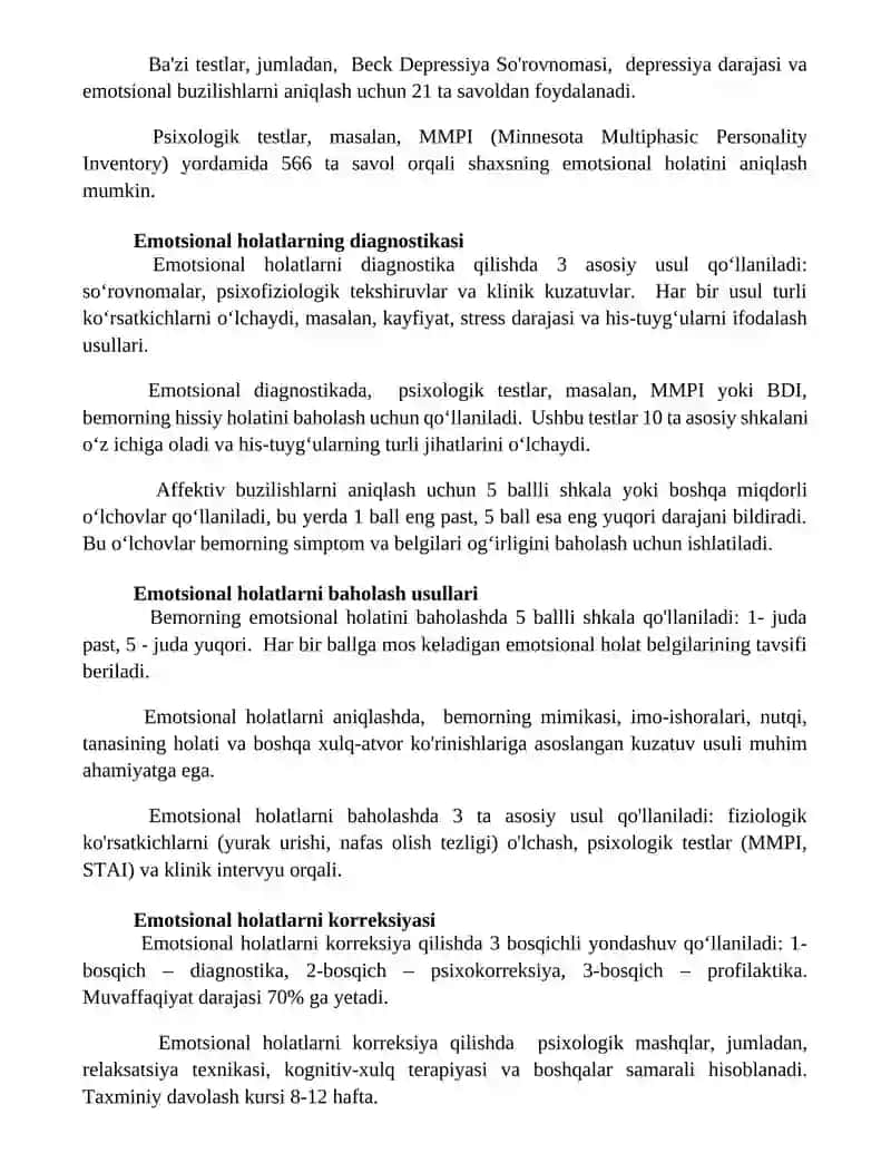 Emotsional holatlar psixodiagnostikasi 2