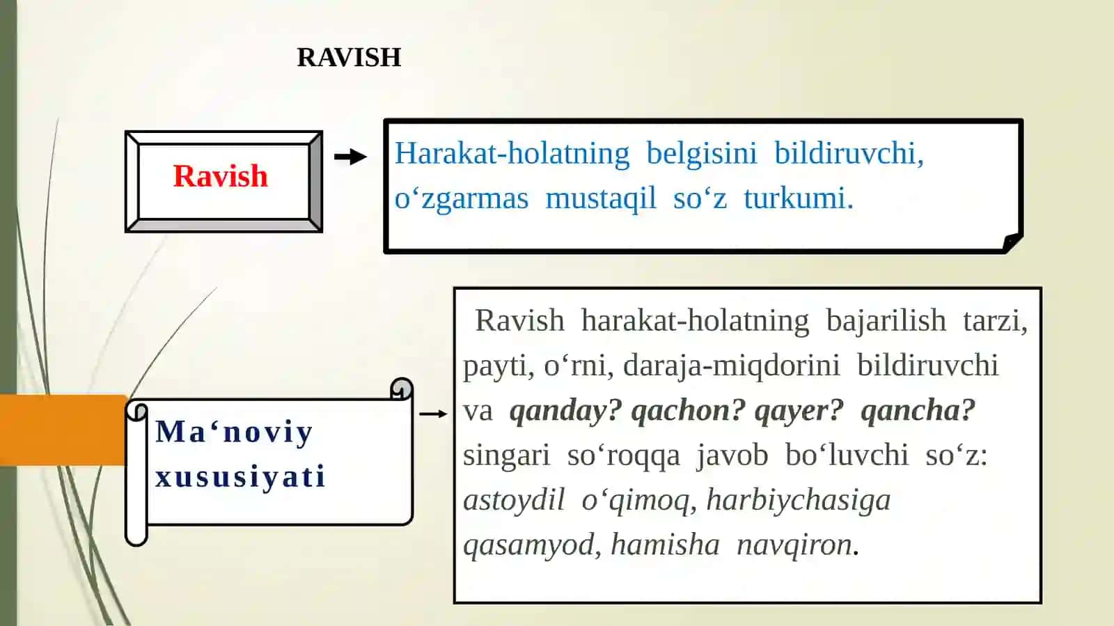 Ravishlarning ma’no turlari uslubiyati 2