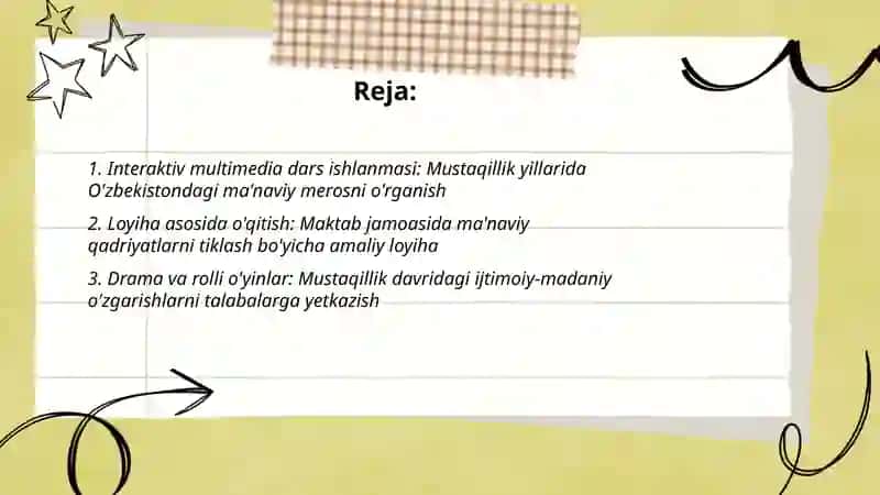 Ma'naviy va madaniy taraqqiyot mavzusi 2