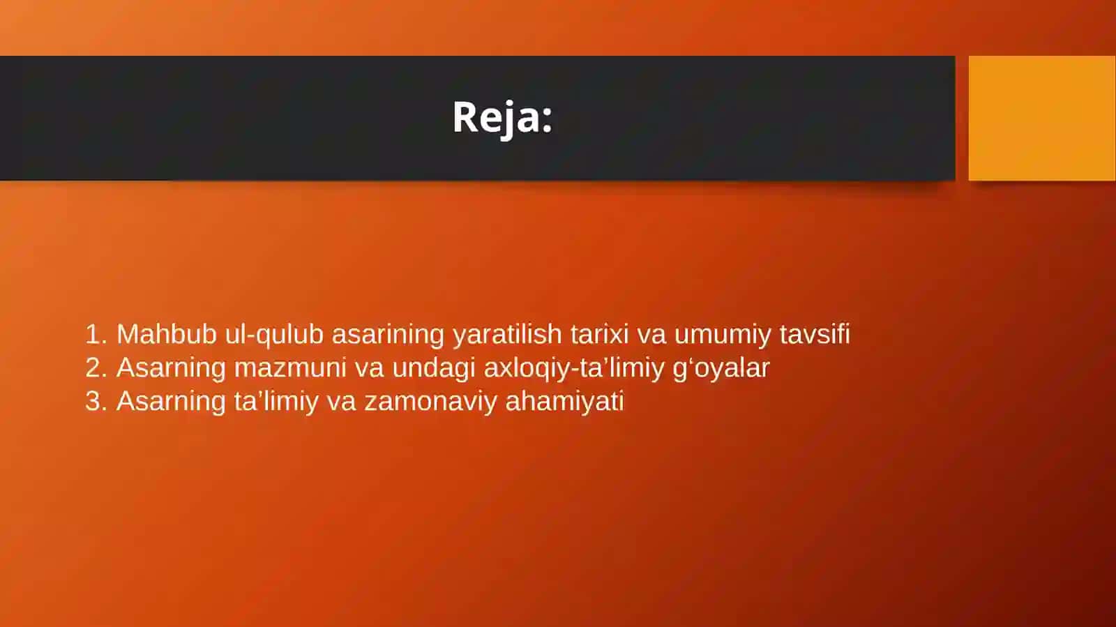 Mahbub ul-qulub axloqiy-ta'limiy asar. 2