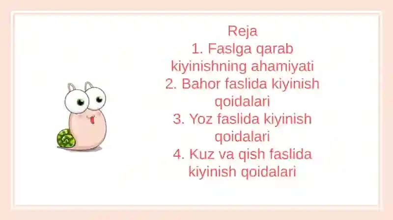 Faslga qarab kiyinish 2