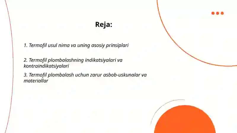 Termofil usulda plombalash 2