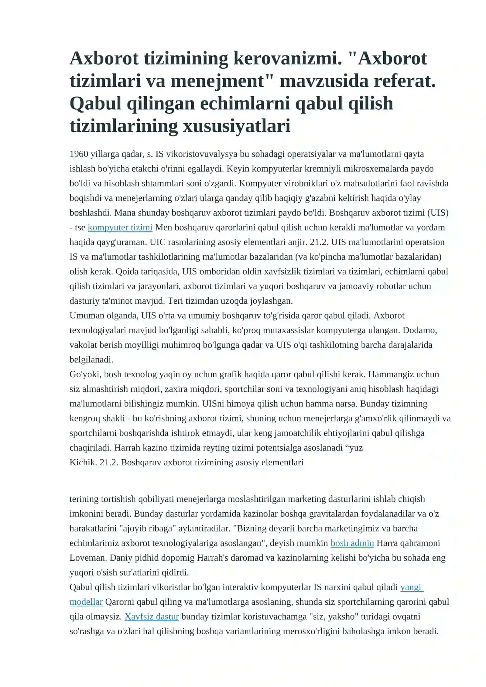 Axborot tizimlari va menejment 2