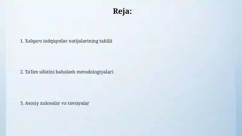 Ta'lim sifatini baholash 2