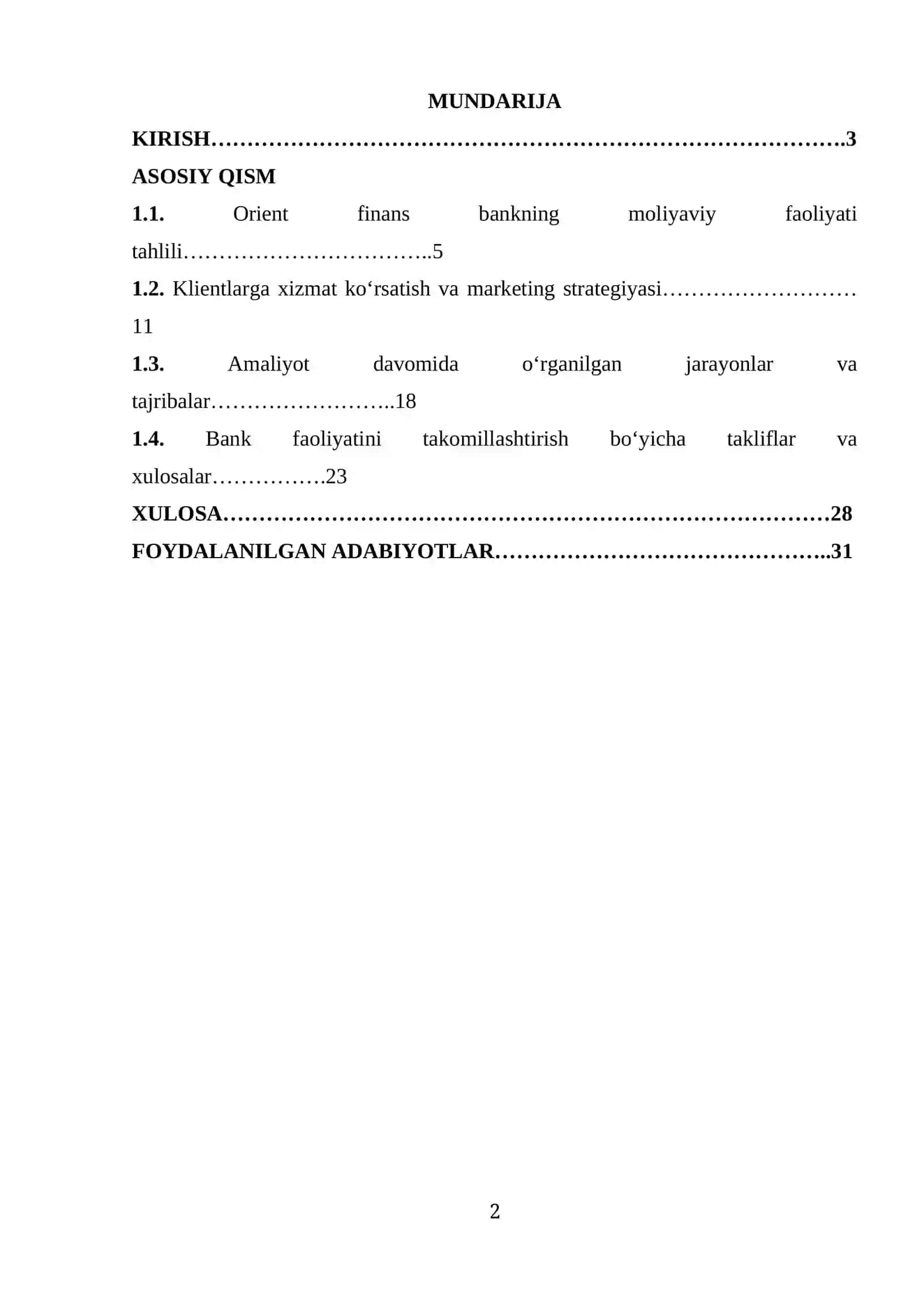 Orient Finans Bank Amaliyot Hisoboti 2