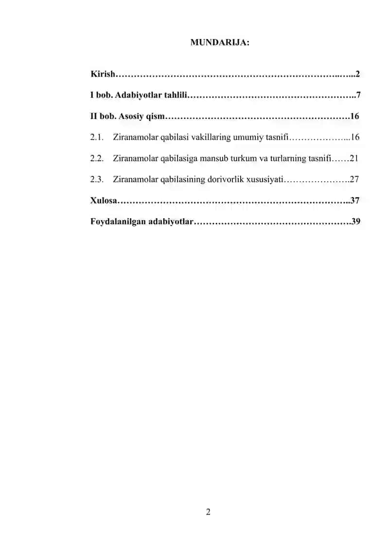 Ziranamolar qabilasining asosiy belgilari va ekologik xususiyatlari 2