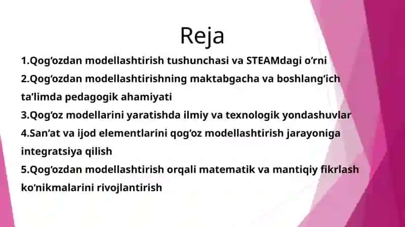 STEAM texnologiyasida qog‘ozdan modellashtirish 2