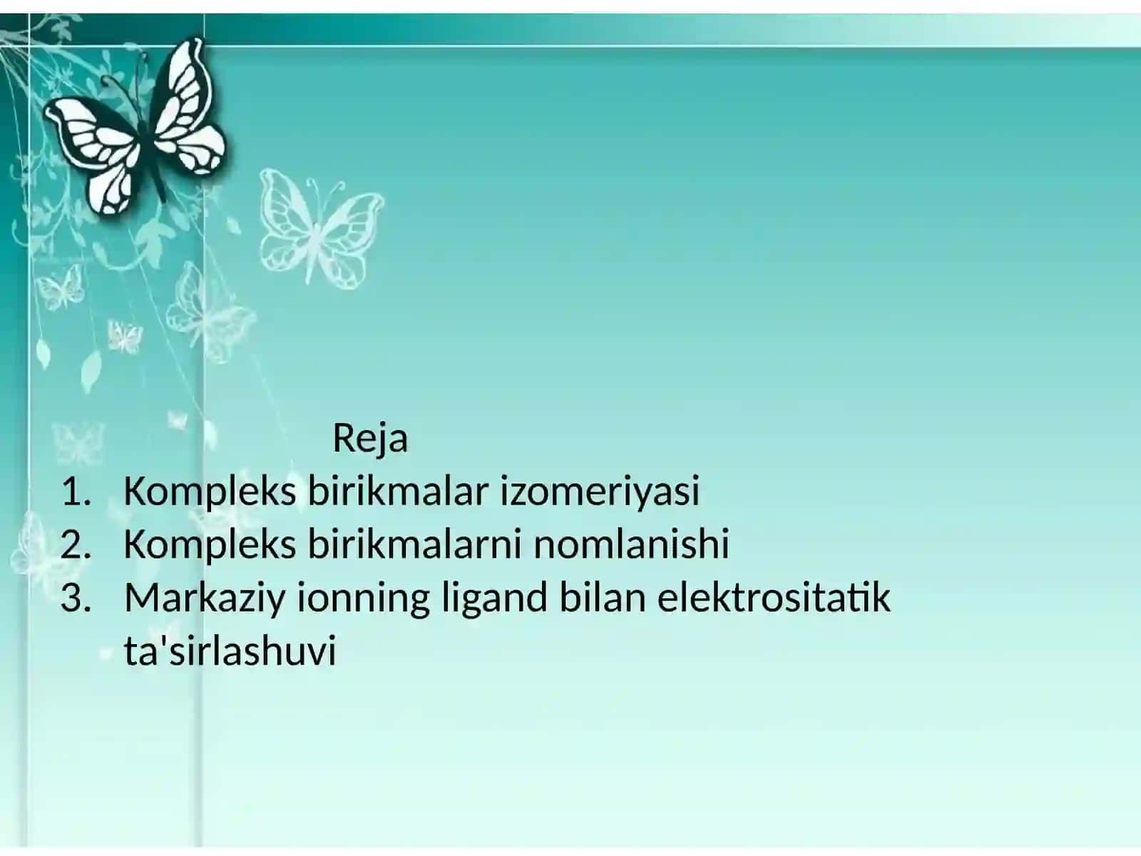 Kimyo fanidan mustaqil ish 2