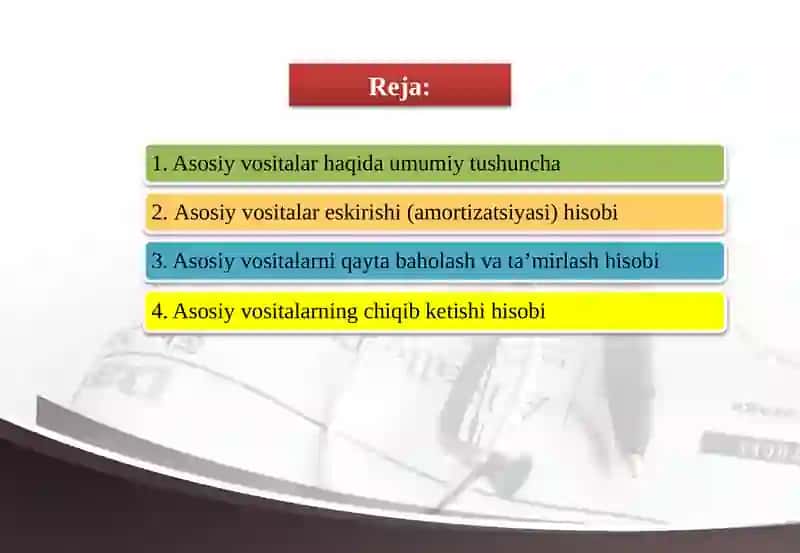 Asosiy Vositalar va Nomoddiiy Aktivlar Hisobi 2