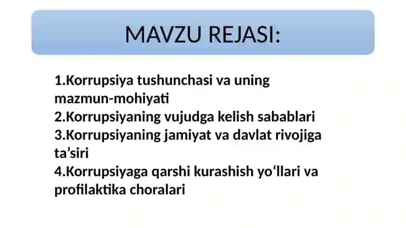 KORRUPSIYANING MOHIYATI VA UNING OQIBATLARI 2