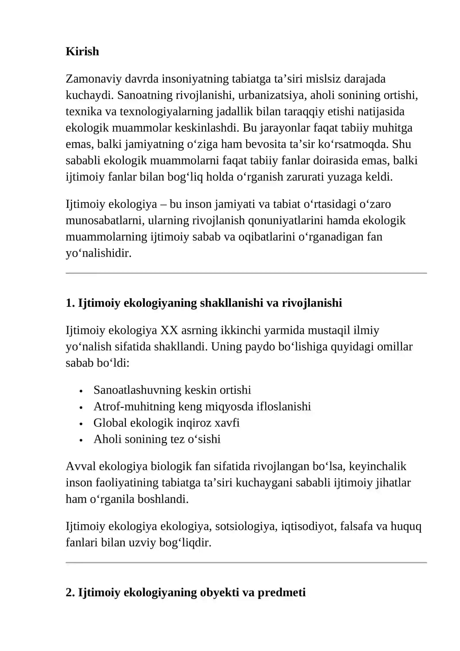 Ijtimoiy ekologiya 2