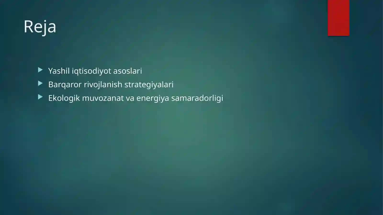 Yashil iqtisodiyot asoslari 2