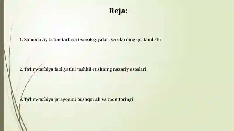 Ta'lim-tarbiyaviy faoliyatni to'g'ri tashkil etish 2