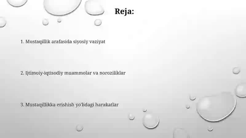 Mustaqillikka erishish arafasida Oʻzbekistondagi ijtimoiy siyosiy jarayonlar 2