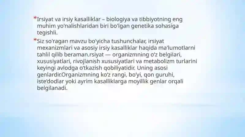 IRSIYAT VA IRSIY KASALLIKLAR 2