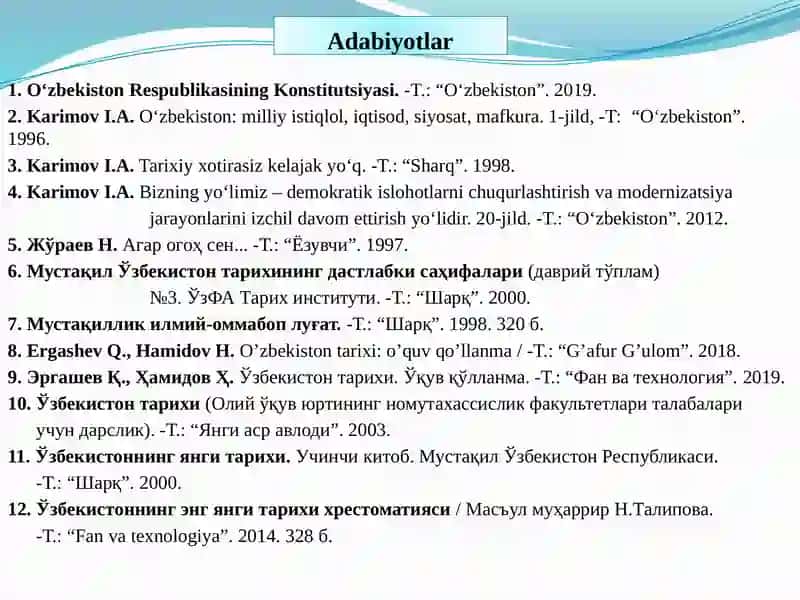 O‘zbekistonda mustaqillik g‘oyalarining tarixiy asoslari 2