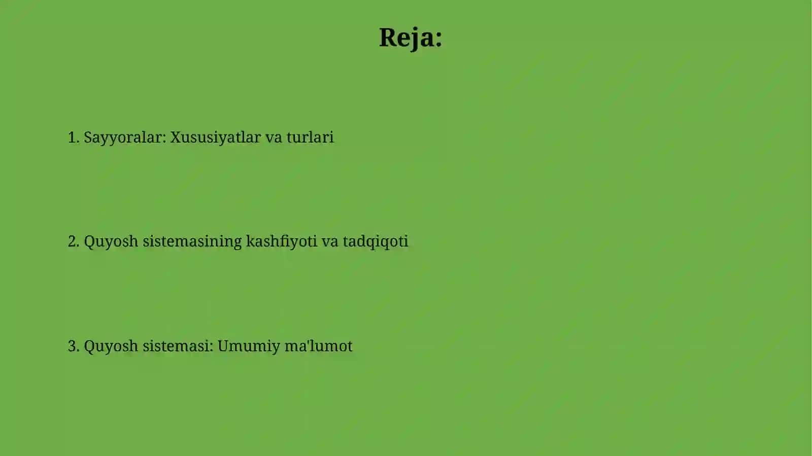 Quyosh sistemasi va sayyoralar 2