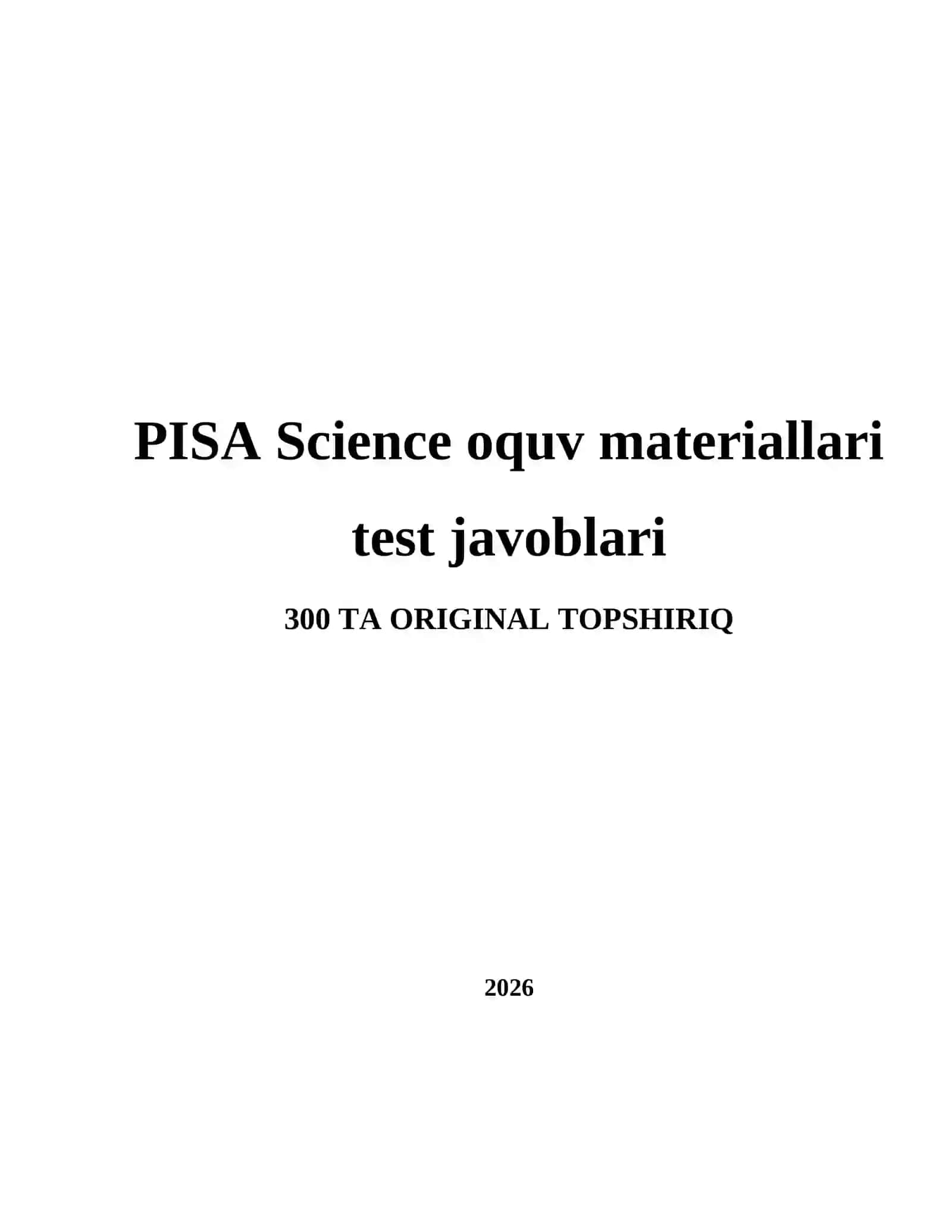 PISA Science oquv materiallari test javoblari 2