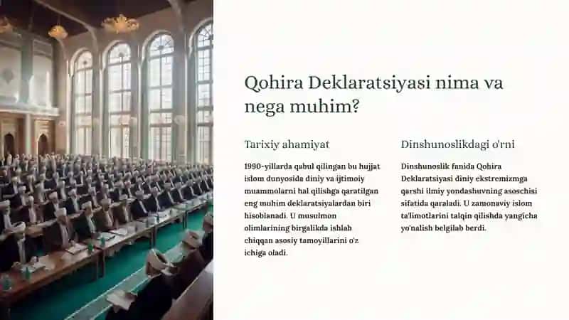 Qohira Deklaratsiyasi Tarixi va Mazmuni 2