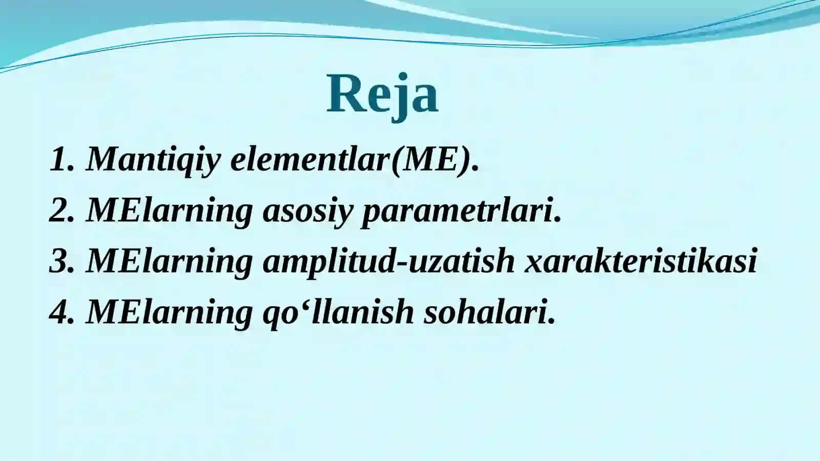 Mantiqiy elementlar 2