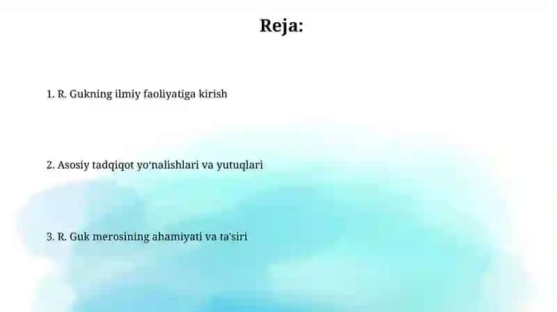 R.Gukning ilmiy faoliyatiga kirish 2