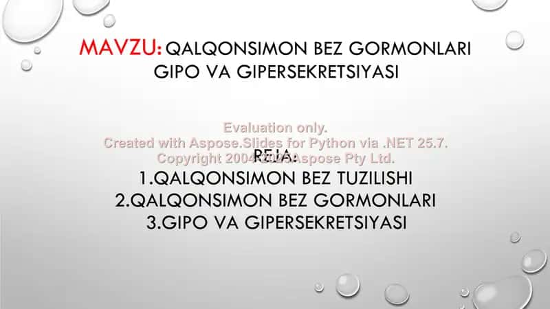 Qalqonsimon bez gipo va gipersekretsiyasi 2