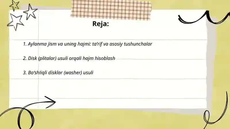 Aylanma jismning hajmi 2