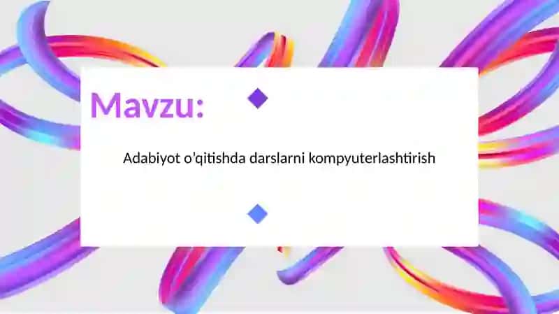 Adabiyot o’qitish metodikasi 2